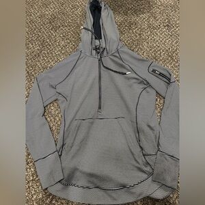 Athleta Striped Gray Hoodie